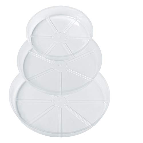 15 Pack Assorted Sizes 6 8 10 Inch Clear Thick Plastic Heavy Duty Sturdy Plant Saucer Drip Trays for pots, 5 Pieces of Each Size (Assorted Sizes 6'', 8'', 10'') - view 8