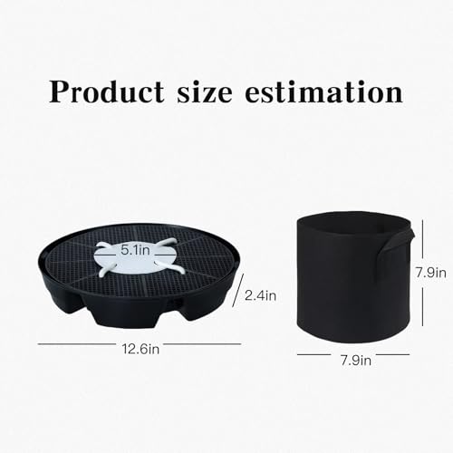 4Pcs Self Watering Pot Base with 1 Plant Grow Bag, Self Watering Pots for Indoor Plants, Plant Saucers, Auto Watering for Plants Indoor - Auto-Irrigation System for 5 Gallon Fabric Pots - view 2
