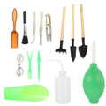 Garden Tools Set with Wood Handles for Houseplants and Bonsai