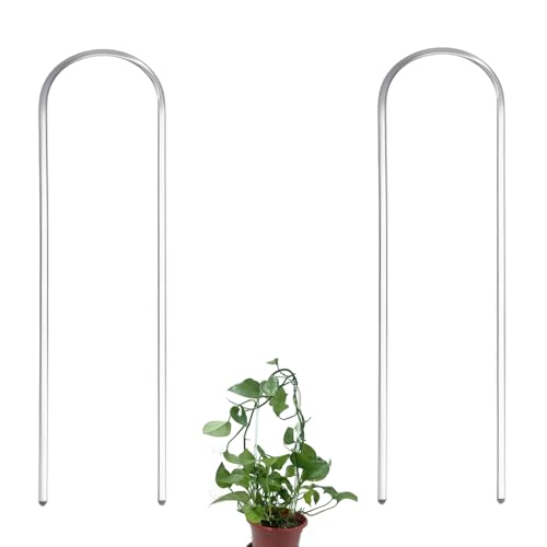 2 Pack U-Shaped Clear Acrylic Plant Supports - 14 inches Indoor/Outdoor Climbing Vine Trellis for Potted Plants, Ideal for Ivy & Tropical Houseplants,Plant Support Hoya Trellis