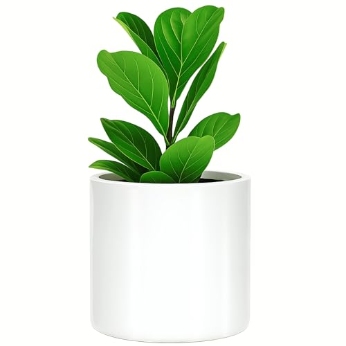 Large Planter for Indoor or Outdoor, White Glossy, 10 Inch