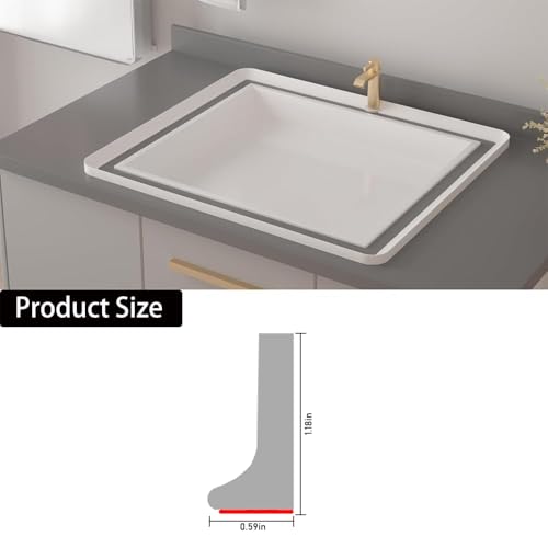 Shower Threshold Water Dam Barrier, Self Adhesive Silicone Waterproof Barrier Bathroom and Kitchen Shower Water Guard for Dry And Wet Separation Caulk Seal Strip Edge Trim (78Inch, Transparent) - view 2