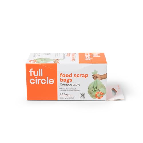 Compostable Food Waste Bags 2.5 Gallon 25ct, Extra Thick