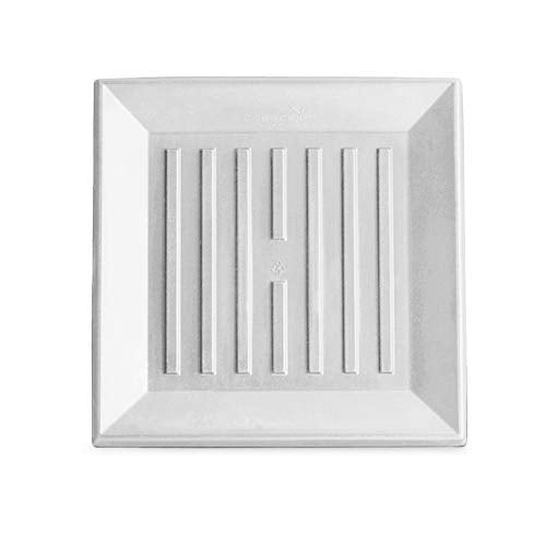 Universal Square Plant Saucer, Premium Durable Drip Tray for Square Planter, Heavy-Duty Plastic Drainage Dish, Indoor/Outdoor Flowerpot Saucer - 11'' inner x 14.5" outer (White)