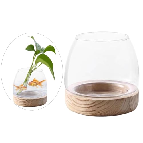 Glass Planter Propagation Stations Wooden Rack Clear Plant Holder for Garden Office Desk, Medium - view 6
