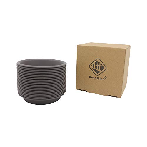 22 Pack 3.55 Inch Gray Plastic Round Plant Pot Saucer
