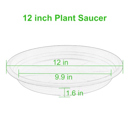 6 Pack of 12 inch Plant Saucer Plant Tray, Plastic Plant Saucer 12 inch, Heavy Duty Plant Tray for Pots, Plant Saucers for Indoors Planter, Garden Water Plate Bowls 10"/11"/12" (Terracotta) - view 2