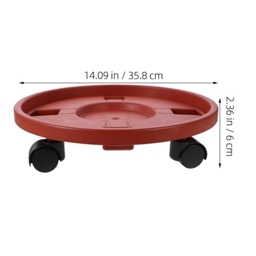 Rolling Plant Tray with Wheels for Flower Pots, Red PP Movable Holder - view 2