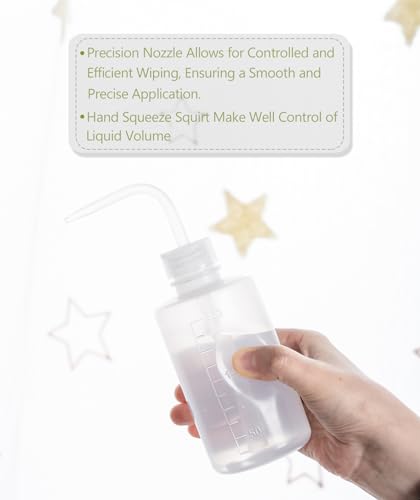 Tattoo Wash Bottle Squeeze, 2Pcs 250ml Water Squirt Bottle Succulent Watering, Safety Rinse Watering Tools, Tattoo Supplies, Irrigation Sprinkling Can Wash Plant (White) - view 6