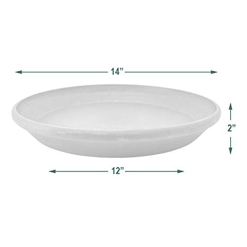 AP35DC 14-inch Plastic/Stone/Wood Composite Plant Saucer Drip Tray – No Drainage Hole (Drillable), Indoor/Outer Water Tray, Dark Charcoal - view 4