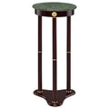 Coaster Edie Traditional Green Marble Top Round Plant Stand Merlot 3315