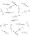 100-Pack Push Pins Tacks, Clear Plastic Head, Steel Point,Thumb Tacks for Wall Corkboard Map Calendar Photo -Home Office Craft Projects Heavy Duty Head Pin