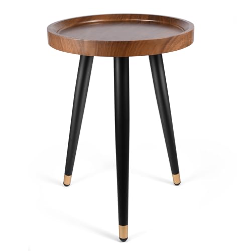 Indoor Plant Stand with Raised Design, End Table with Metal Tall