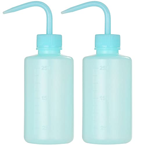 2Pcs Tattoo Wash Bottle 250ml | 8oz Water Squirt Bottle for Succulent Watering, Medical Cleaning, Blue