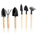 Small Garden Tools 6 Pcs Miniature Shovel Set Cute Gardening Mini Succulent Home Tiny Gardening Kit Plant Potted Repotting Flower Wood Handle Care Transplant Accessories Potted Houseplant