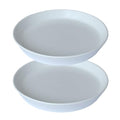 Ceramic Plant Saucer Tray 2 Pcs 3 4 Inch White, 4.2" OD x3.5 ID x0.7 Deep Round Sturdy Heavy Duty Glazed Bevel Planter Drip Flower pots with Catch Basin for Indoor Outdoor Plants(3" White)
