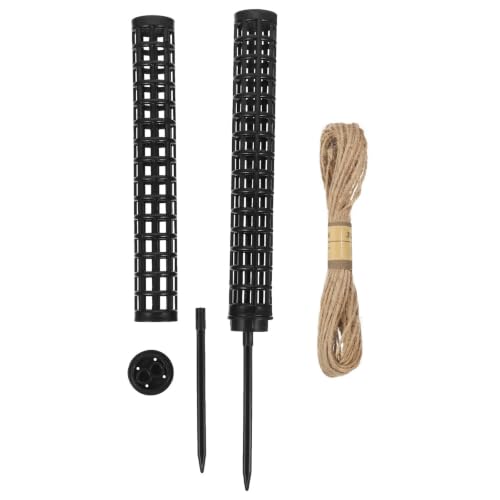 2pcs Plastic Moss Pole Plant Supports, Black Rope Tie