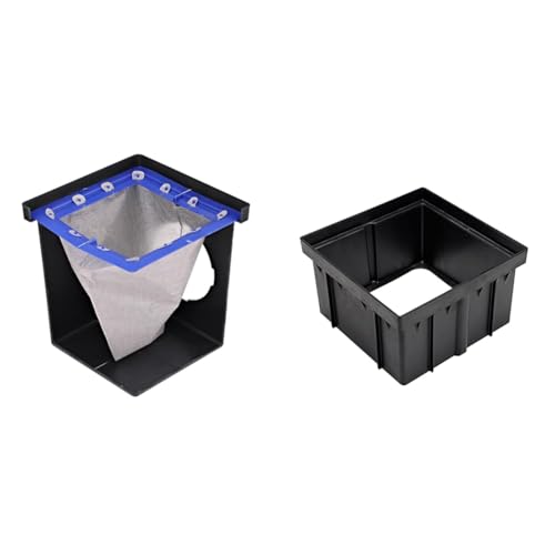 12-Inch Square Catch Basin Drain Filter with Catch Basin Riser, Black