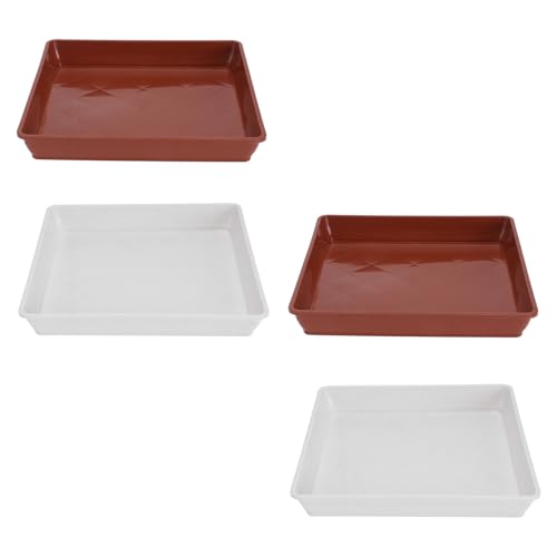 4PCS Plastic Plant Pot Saucer 21.5x21.5x2.5cm Square Bonsai Tray
