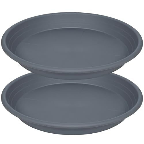 6 Pack Plant Saucers for Indoors, 4 5 6 7 8 9 10 11 12 13 15 17 19 inch Plant Water Catcher Tray, Heavy Sturdy Plant Drainage Tray for Indoors, Flower Saucers for Nursery Pots (5", Black) - view 8