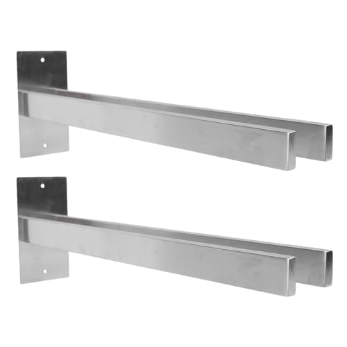 Other Gardening Supplies Rack Stainless Steel Garage Tool Organizer Shelf Brackets High Load Bearing Large Capacity Broom Mop Hanger Wall Hook for Home 15.75x2.76x5.12in 2 Pcs (Silver)