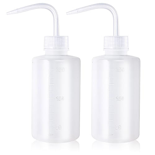 Tattoo Wash Bottle Squeeze, 2Pcs 250ml Water Squirt Bottle Succulent Watering, Safety Rinse Watering Tools, Tattoo Supplies, Irrigation Sprinkling Can Wash Plant (White)