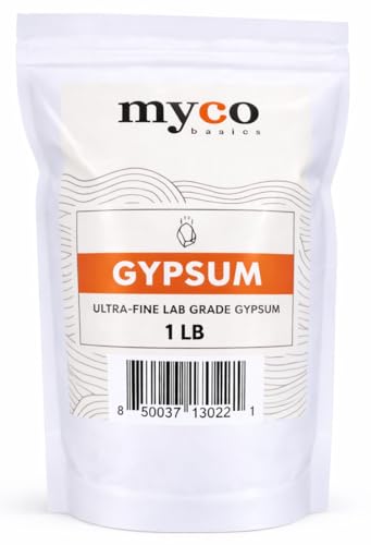 (1.0-20.0 lbs) - Bulk Ultra-Fine Lab Grade Gypsum for Mushrooms, Food Grade, No Additives - Packaged in HEPA filtrated Enclosure for Sterility (1.0 lbs)