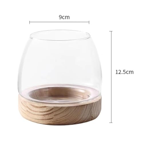 Glass Planter Propagation Stations Wooden Rack Clear Plant Holder for Garden Office Desk, Medium - view 3