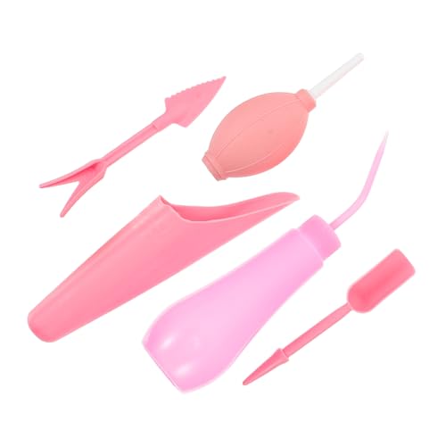 Pink PVC Bonsai Tools Set for Succulents, Anti-Rust Portable Gardening Kit