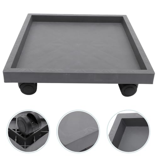 Resin Plant Pot Tray with Wheels, Indoor Outdoor Planter Base Holder - view 7