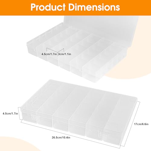 Piping Tip Organizer Box, 36 Grids Storage Container with Adjustable Dividers, Made with Clear Plastics, Compartment Container for Cake Decorating Tools, Baking Tools, Jewelry, Beads and Small Crafts - view 3