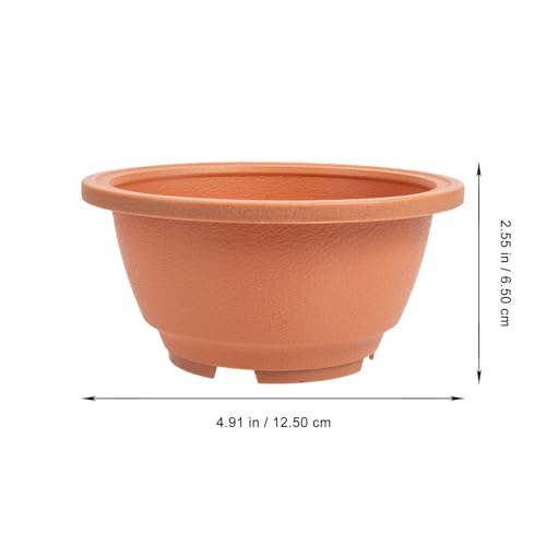 10pcs Succulent Plant Pot, Brown ABS Nursery Flowerpot - view 2
