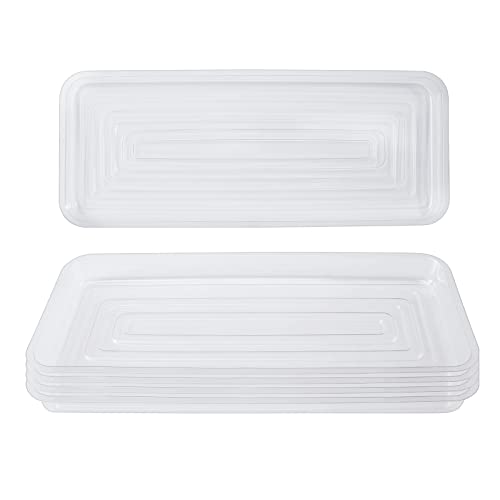 Rectangular 5 Pieces of 15 by 6 Inch Clear Thick Plastic Heavy Duty Sturdy Plant Saucer Drip Trays for pots, Window Sills and Window Shelf (15"x6")