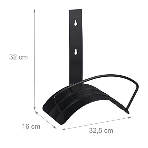 Hose Pipe Holder, for 60 m 5/8" Hosepipe, Wall-Mounted Hanger, 32 x 32.5 x 16 cm, Rounded, Steel, Black - view 4