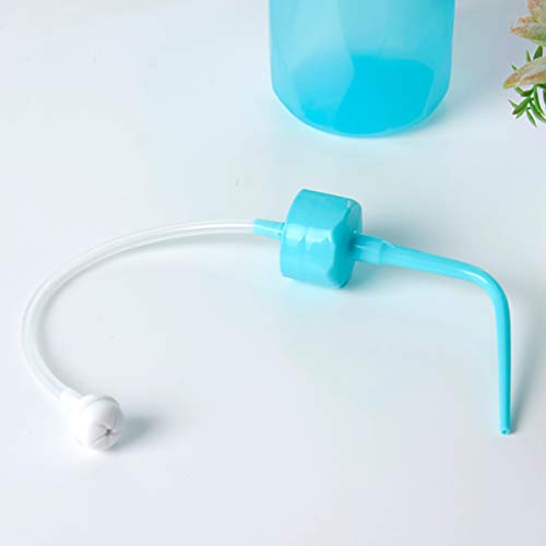 480ml 16oz Plastic Succulent Watering Can Bottle with Soft Tube and Ball Shape Suck Head Bend Mouth Squeeze Bottle Micro Landscape Watering Tools Supply (Blue) - view 3