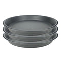 3Pcs Plant Saucer Tray, Heavy Duty Plastic Plant Drip Trays for Indoors and Outdoors, 6 8 10 12 14 16 inch Sizes, Flower Plant Water Tray Base (Dark Gray 12")