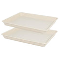2 Pack Rectangular Plant Saucer Tray, Heavy Duty Plastic, Beige, 17.5" x 10.6" x 1.5" (2 pack), Plant Drip Trays for Pots, Seed Starter Growing Trays, Indoor/Outdoor Use