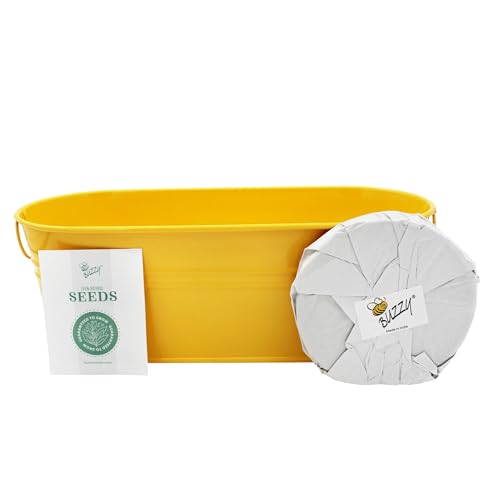 2 Pack Sunflower and Marigold Cherry Tomato Indoor Grow Kits with Yellow and Blue Planters, Non-GMO Seeds and Growing Medium, Windowsill Gardening Gift for Beginners - view 4