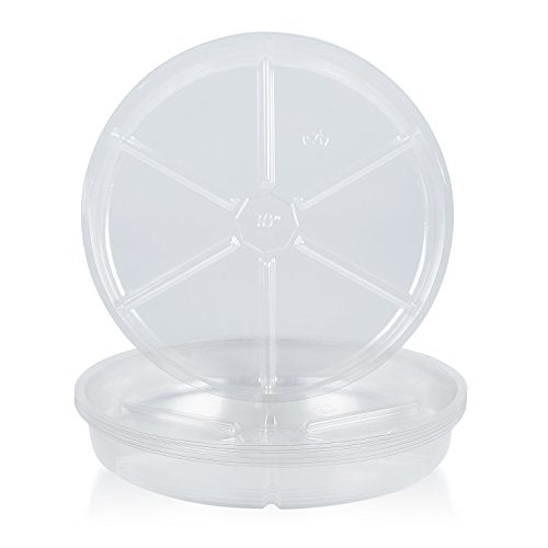 10 Pieces of 4 inch, Clear Plastic Plant Saucer Drip Trays for pots (4")
