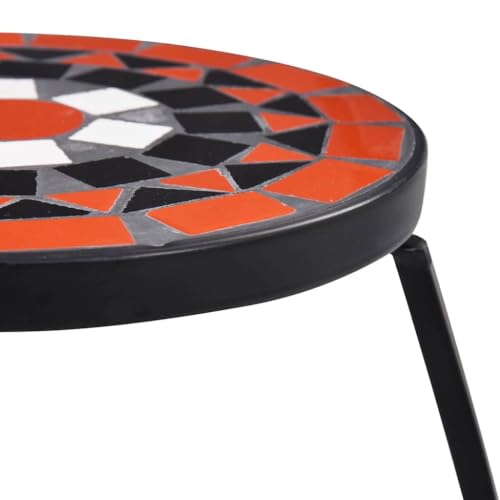 3 Piece Mosaic Side Table Set Terracotta Ceramic Plant Stands - view 7