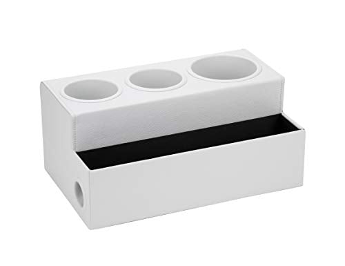 Hair Tool Organizer Dryer Holder Hair Styling Accessories Organizer Bathroom Storage Countertop with 3 Holes(White) – MK154D - view 4