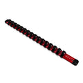 1/2-Inch Drive Socket Holder Rail, Red Aluminum, 16 Clips
