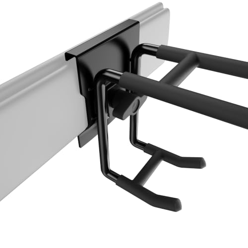 Garage Storage Hooks Compatible with Rubbermaid Fasttrack Rail System, Heavy Duty Double Prong Steel Utility Hooks for Garage Organization, Hose, Tools and Garden Equipment.(Hooks only) - view 6