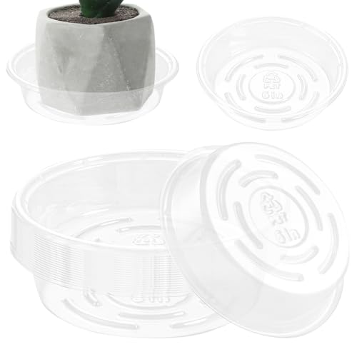 Plant Saucer 40 Pack Plant Trays for Pots 8 Inch Plastic Plant Saucers for Outdoors and Indoors Clear Drip Trays for Potted Plants Flower Pot Plates to Catch Water Plant Drainage Dishes No Holes - view 2