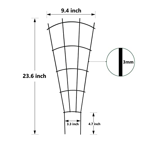 24" Metal Plant Trellis, Climbing Plant Support, 4 Pack Black - view 7