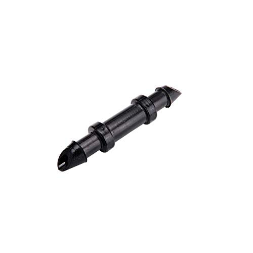 312050B Drip Irrigation Fittings Single Barbed Coupling Connectors, 1/4-Inch, 50 Per Bag, for Trees, Shrubs, Gardens, Black