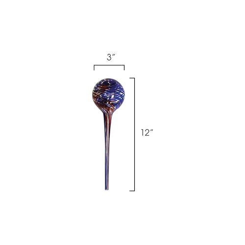 4-Piece Watering Globe Set, Colorful Hand-Blown Glass Plant Watering System - view 2