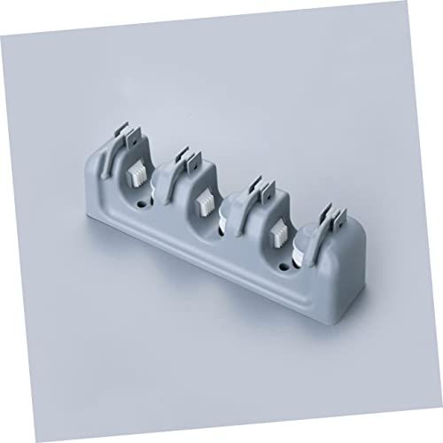 Wall Mounted Broom Holder with 3 Slots 4 Hooks, PP Plastic Mop Storage Rack - view 3