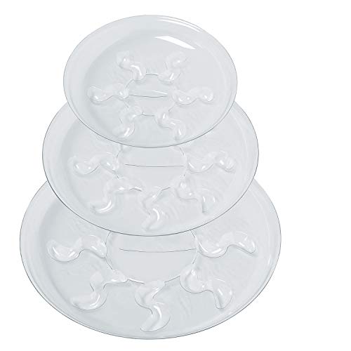 15 Pack Assorted Sizes 6 8 10 Inch Clear Thick Plastic Heavy Duty Sturdy Plant Saucer Drip Trays for pots, 5 Pieces of Each Size (Assorted Sizes 6'', 8'', 10'')