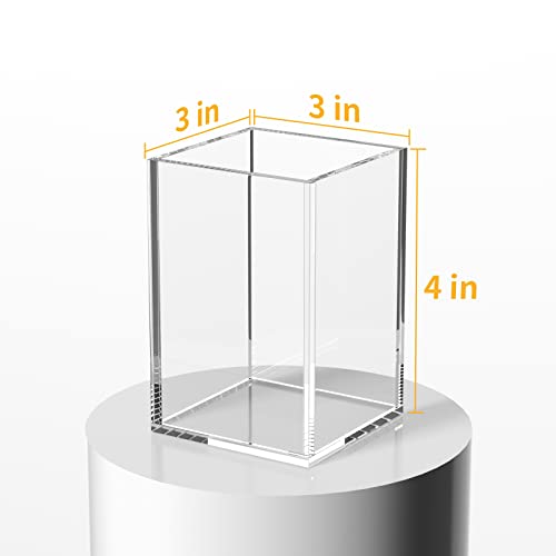 Acrylic Pen Holder for Desk, Clear Pencil Cup Organizer 2 Packs - view 5
